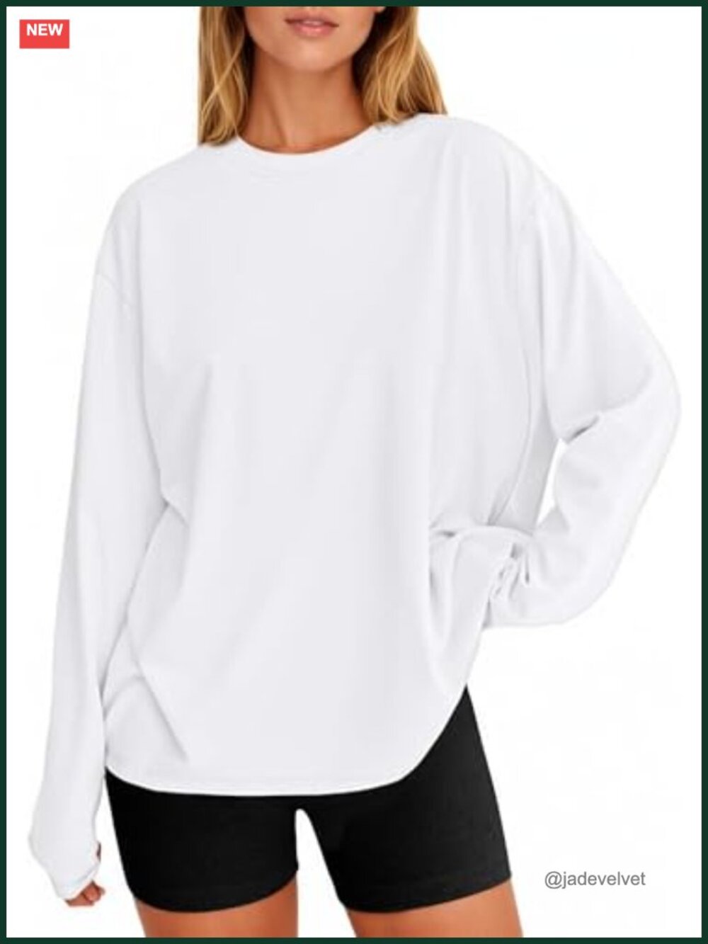 Women's Oversized Long Sleeve Crewneck T-Shirt Casual Basic Tee Plus Size